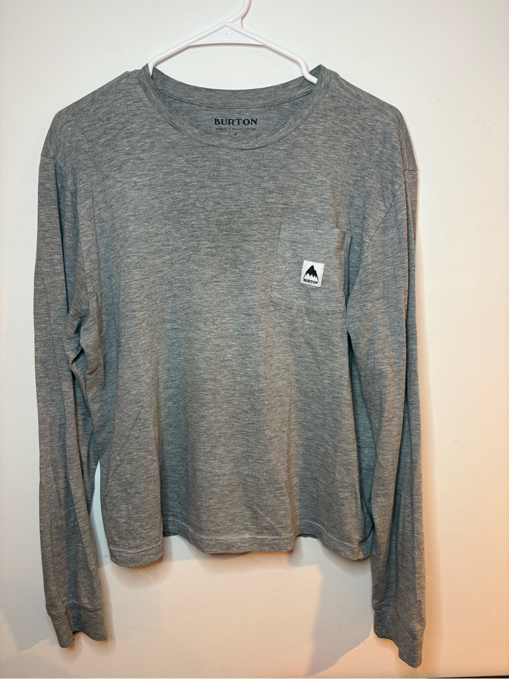 Burton | Pocket Long Sleeve Cropped Tee Shirt ; Grey ; Womens S